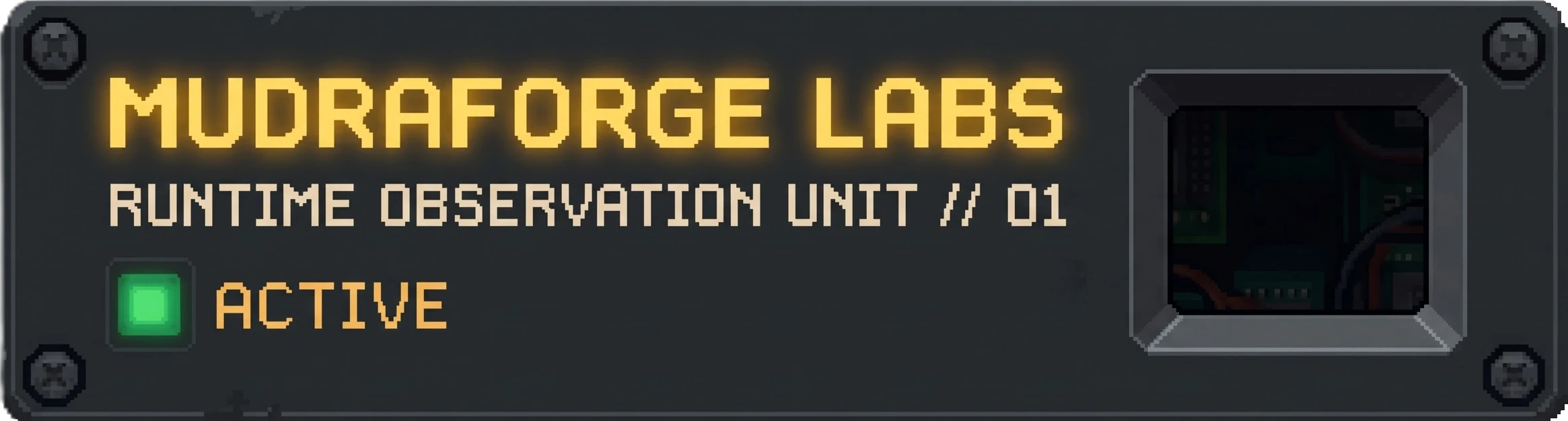 MudraForge Labs Runtime Observation Unit // 01 Badge